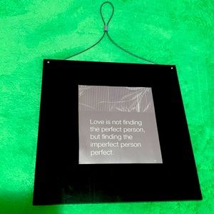 Vintage 8 inches square wall hanging plaque with beautiful quote of Love